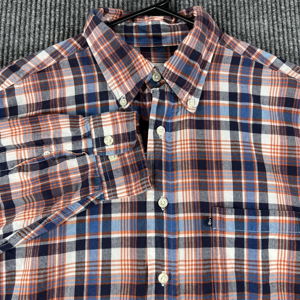 Brooks Brothers 346 Shirt Mens Large Red Plaid Long Sleeve Button Up Original